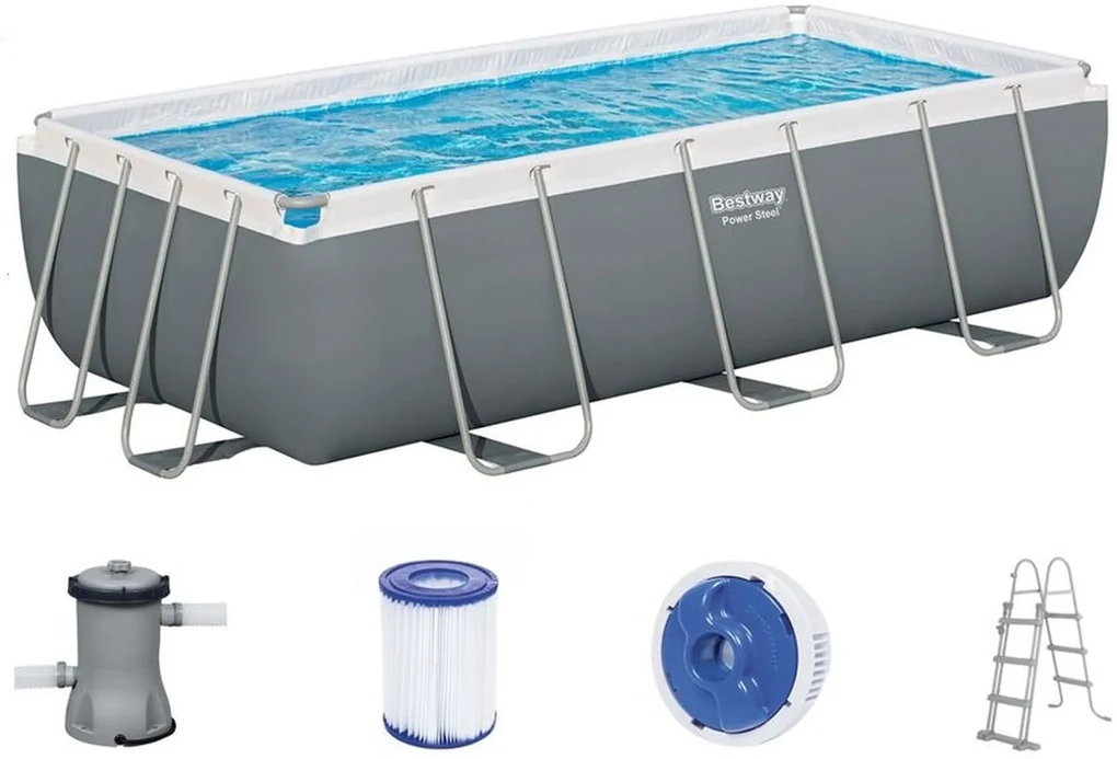BESTWAY Power Steel Bazénový set 404 x 201 x 100 cm, kartušová filtrácia 56441