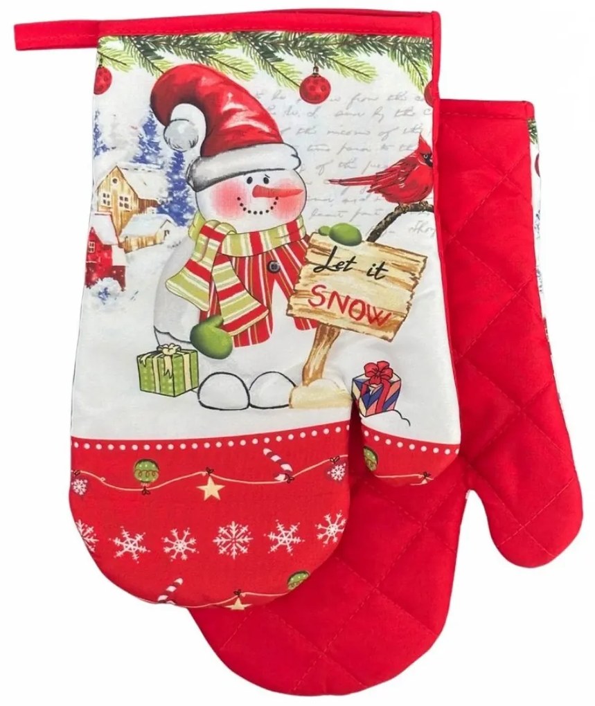 Chňapka Vianočný Snehuliak 2ks TiaHome