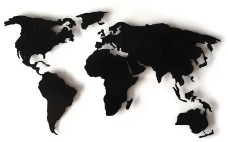 WORLD MAP 3D dekorácia - mapa sveta strieborná