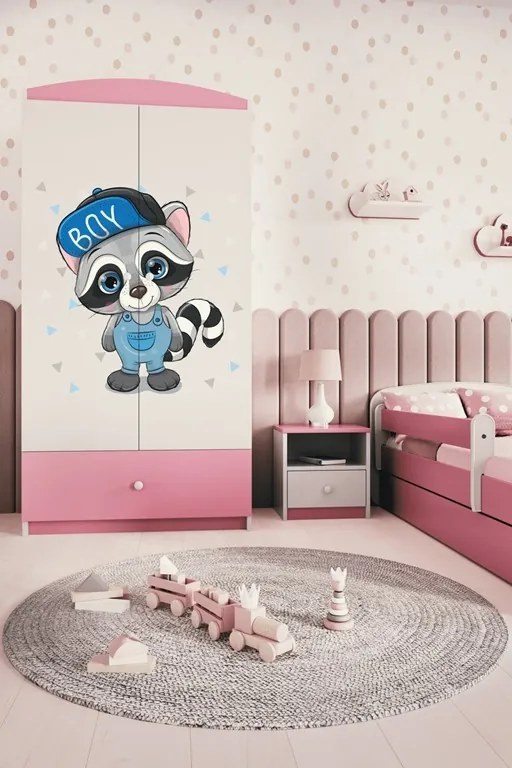 Detská skriňa Babydreams 90 cm mýval ružová