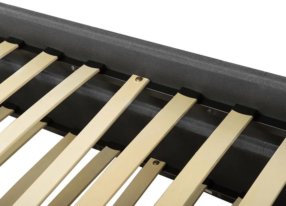 Rozkladacia čalúnená posteľ 80 x 200 cm tmavosivá MARMANDE Beliani