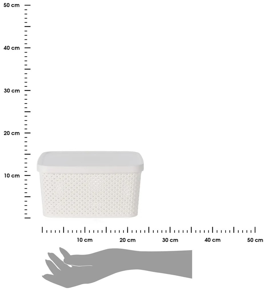 Úložný košík Simple 23 cm biely