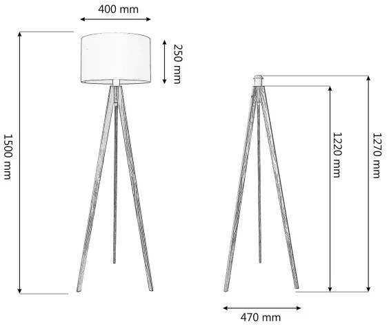 Stojacia lampa ALBA 1xE27/15W/230V krémová/borovica