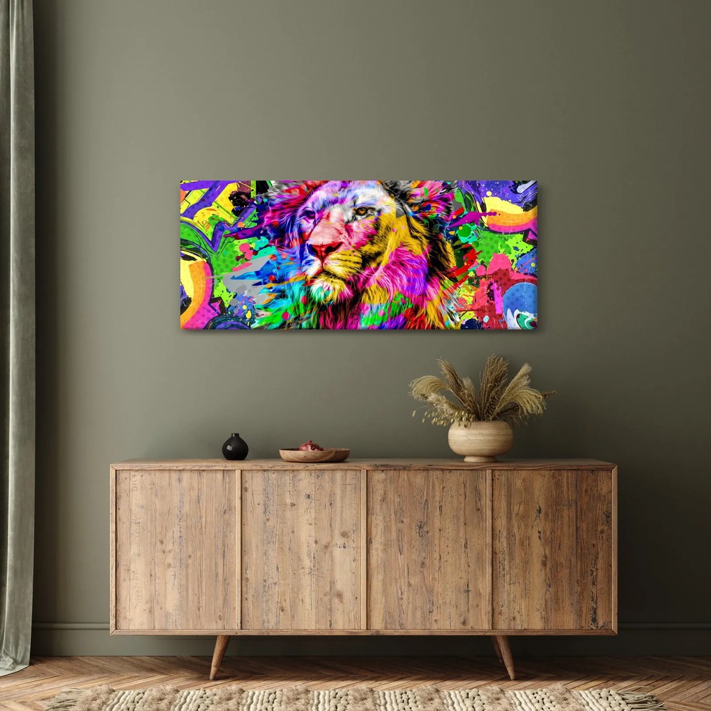 Obraz - 3D obraz leva (120x50 cm)