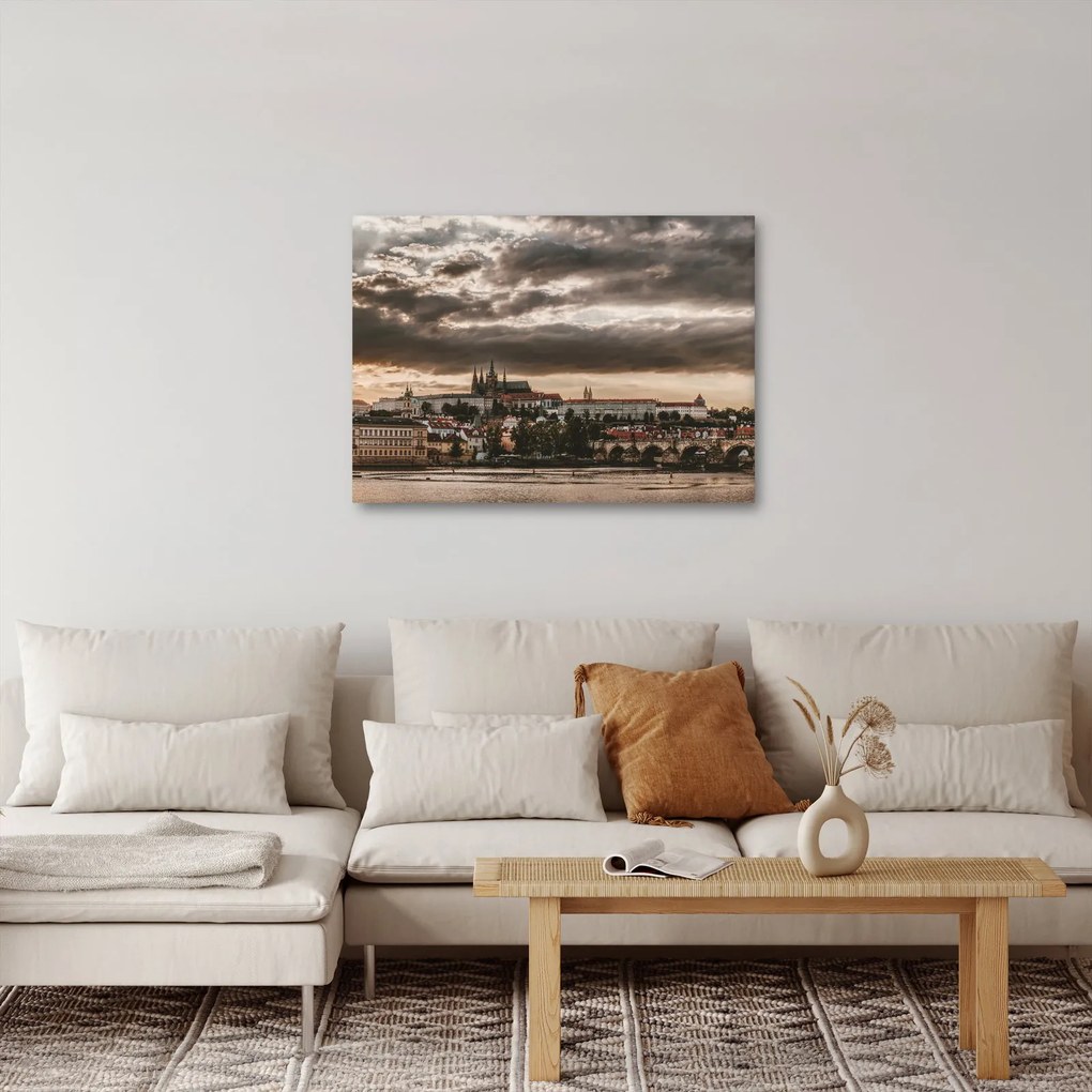 Obraz - zamračená Praha (70x50 cm)