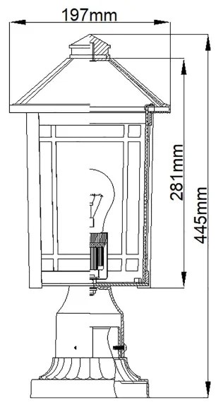 Quoizel QZ-CEDAR-POINT3-M-BK - Vonkajšia lampa CEDAR POINT 1xE27/60W/230V IP44