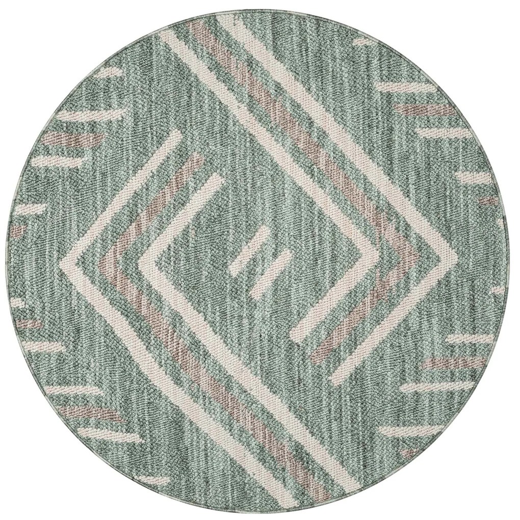 Dekorstudio Moderný okrúhly koberec LINDO 7590 - zelený Priemer koberca: 120cm