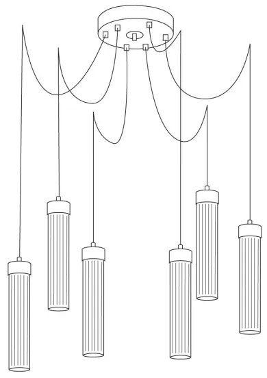 Kolarz 6009.30660 - Luster na lanku RAGGIO 6xE14/25W/230V pavúk matný chróm