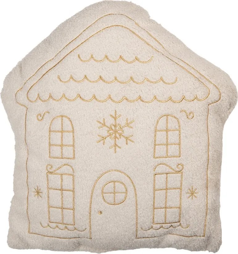 Decorative Cushion House 45x40x10 Cm White Polyester Christmas - 45*40*10 cm