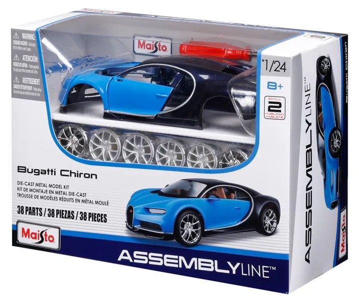 Maisto – Stavebnica – Bugatti Chiron, modrá, 1:24