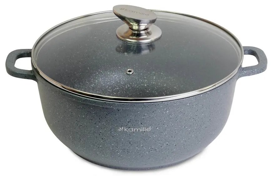 Hrniec granitový 6,5L so sklenenou pokrievkou