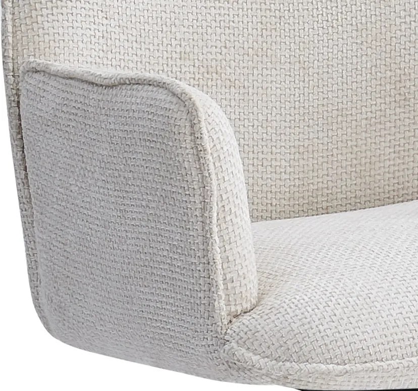 Jedálenská stolička Livela, krémová štrukturovaná tkanina