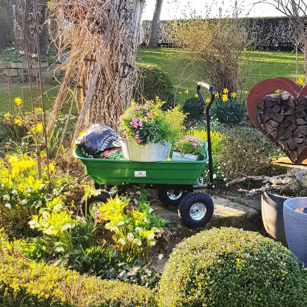 Záhradný vozík JEREMY s funkciou naklápania 51x103,5x92,5cm, zelená Gardebruk