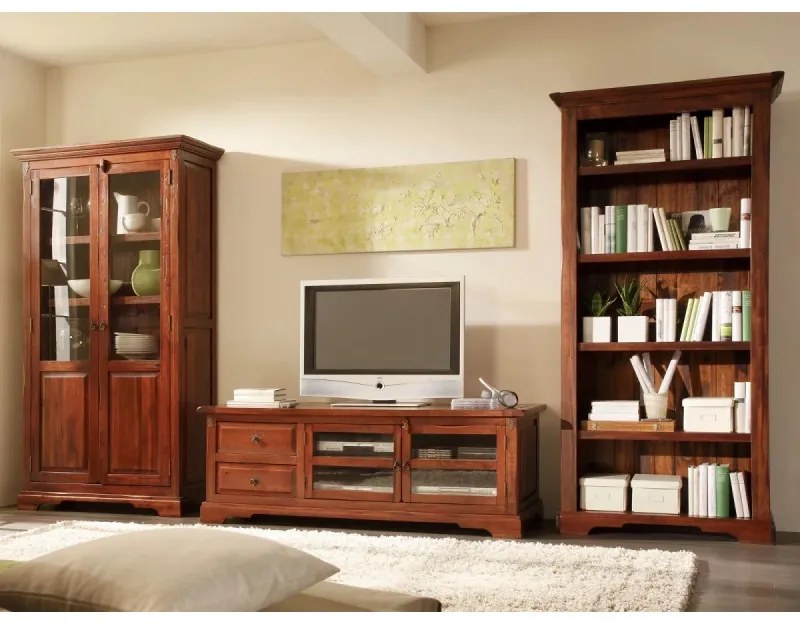 furniture-nabytek.cz - Masívny TV stolík Catana z borovice, lakovaný, hnedý