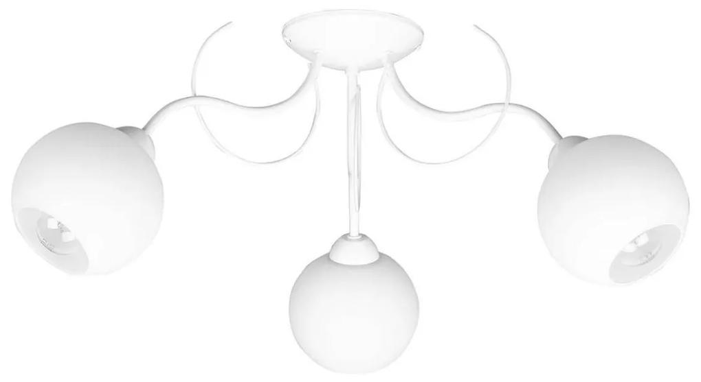 Stropné svietidlo Eliza, 3x biele sklenené tienidlo (výber z 2 farieb konštrukcie)