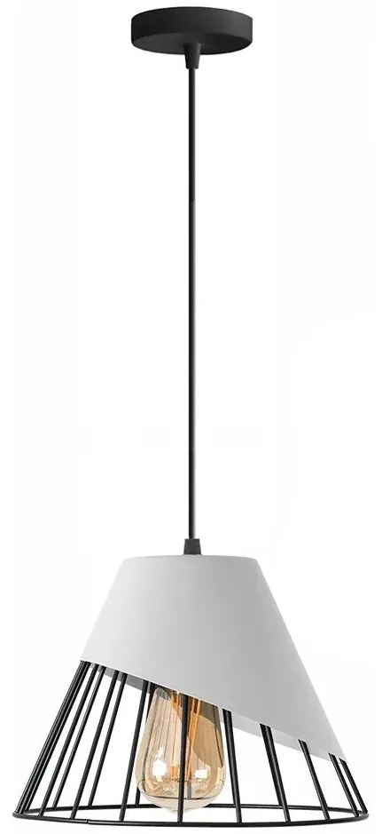 Toolight - závesná stropná zrkadlová lampa E27 60W APP228-1CP, čierna-biela, OSW-00888