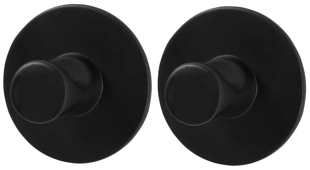 BISK Erga Style, samolepiaci 1-háčik na uteráky (balenie 2ks) 3M páska, čierna matná, ERG-08583