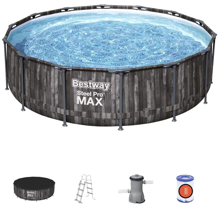 Bestway Rámový bazén STEEL PRO MAX BESTWAY 427''x107''- šedý