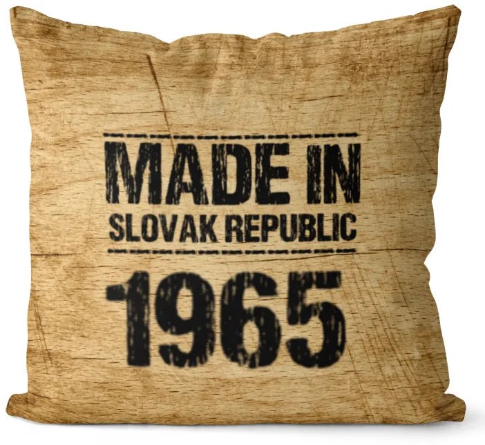 Vankúš Made In + rok (Veľkosť: 40 x 40 cm, rok: 1965)