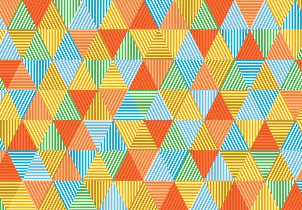 Fototapeta - Farebné trojuholníky (254x184 cm)