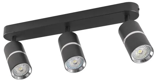 Bodové svietidlo BAMBOO 3xGU10/10W/230V čierna