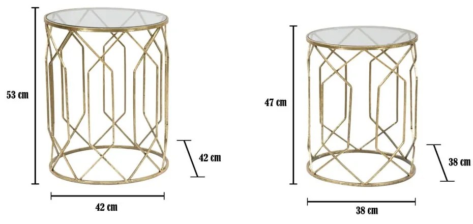 Okrúhle odkladacie stolíky v súprave 2 ks so sklenenou doskou ø 42 cm Tunisi – Mauro Ferretti