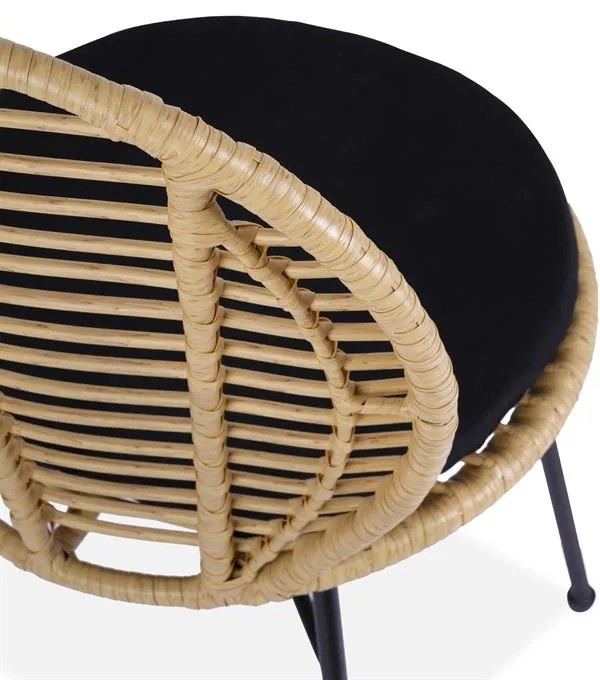 ZÁHRADNÁ RATANOVÁ STOLIČKA BARA HNEDÁ S PODUŠKOU