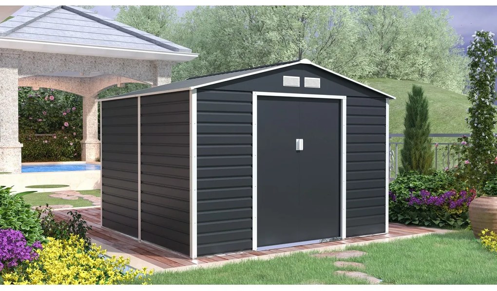 Záhradný domček G21 GAH 706 - 277 x 255 cm, antracitový 63900692