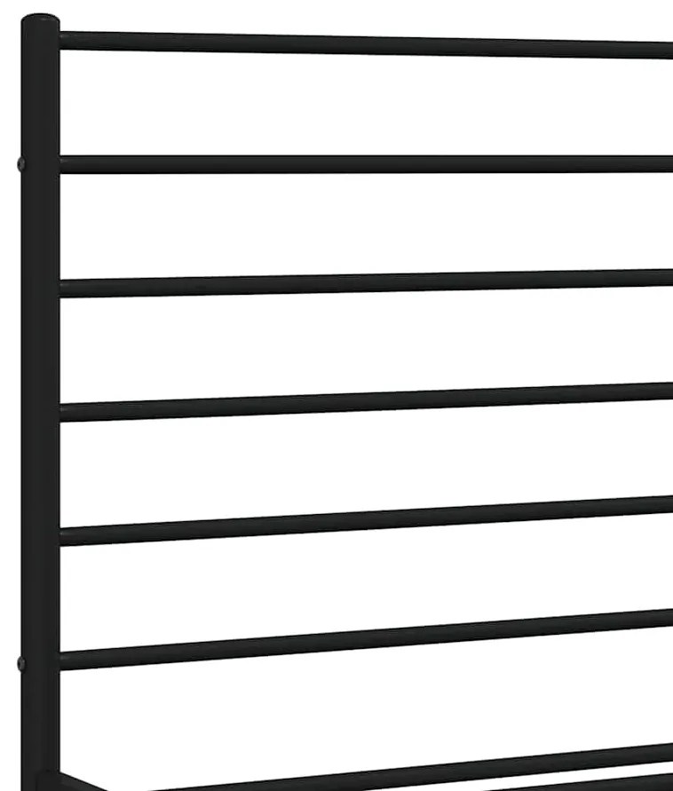 Kovový rám postele s čelom čierny 150x200 cm