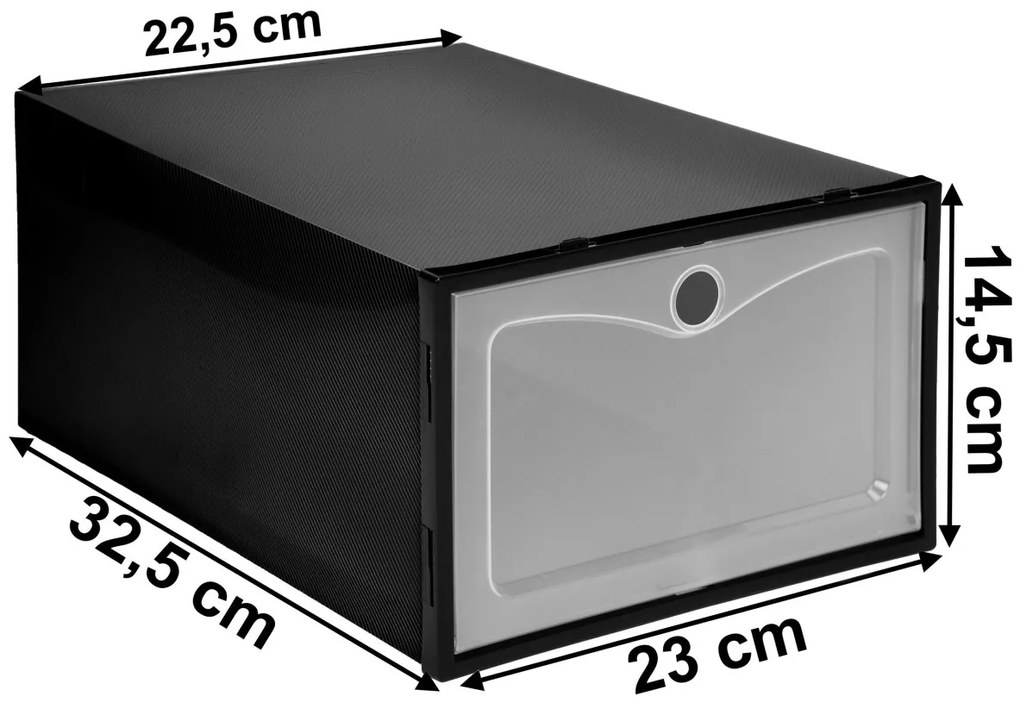 Súprava 10 ks boxov na topánky OSLO čierna