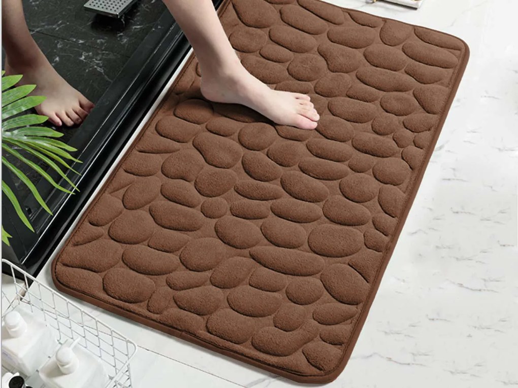 XPOSE® Kúpeľňová predložka s pamäťovou penou ERIS - hnedá 50x80 cm