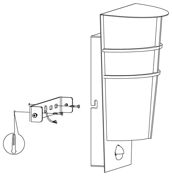 Eglo 96017 - LED Vonkajšie nástenné svietidlo s čidlom BREGANZO 1 2xLED/2,5W