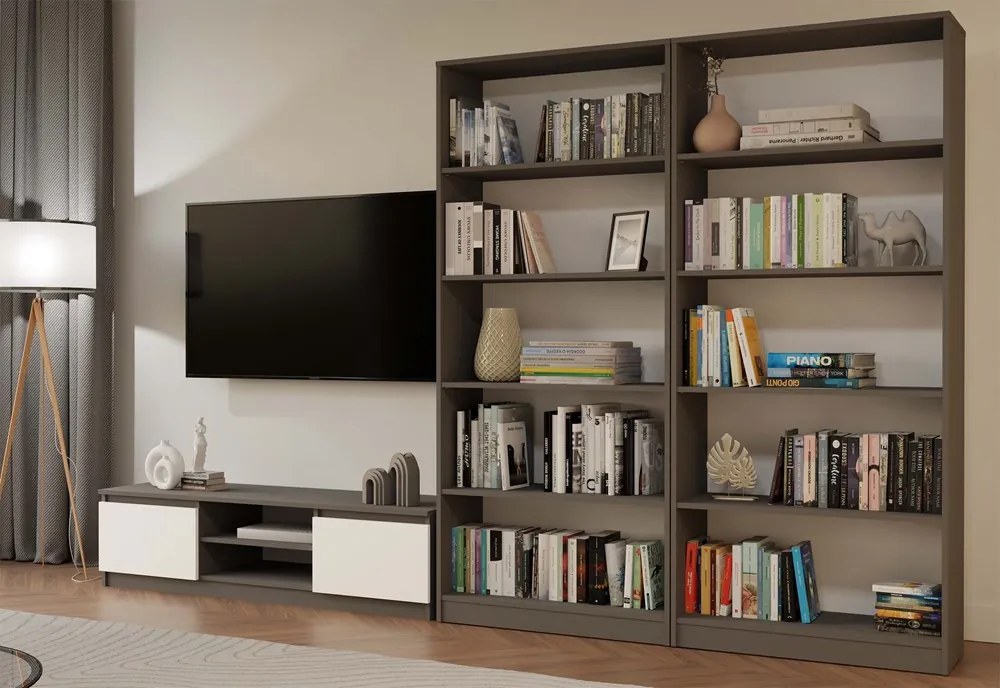 TV skrinka Musecalo 140 (antracit + biela). Akcia -23%. Vlastná spoľahlivá doprava až k Vám domov. 1132503