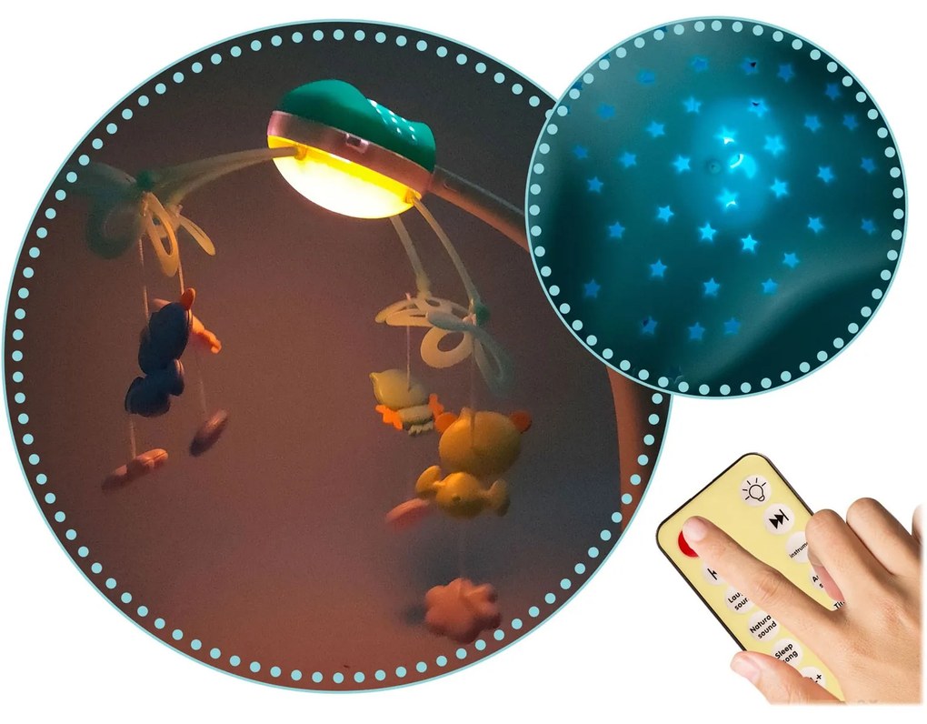 Ricokids Detský kolotoč s projektorom RK-813 modrý