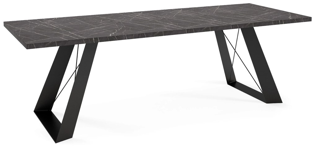 Dizajnový rozkladací jedálenský stôl TAIT čierny mramor Rozmer stola: rozmer 160cm