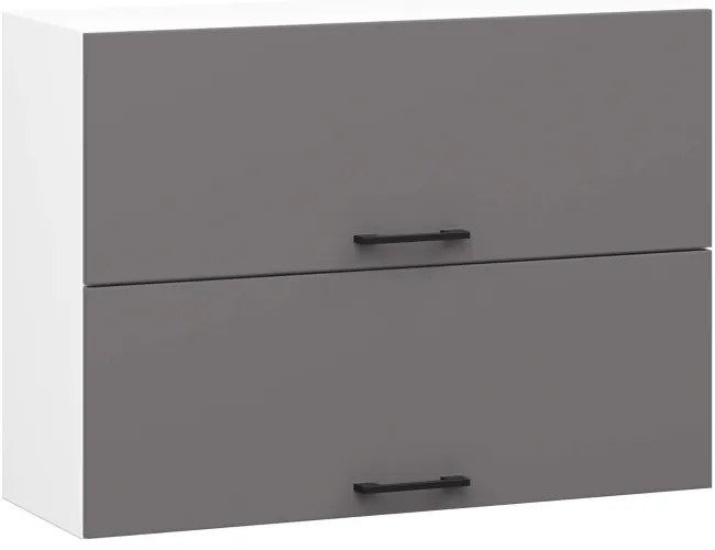 Horná kuchynská skrinka OLIWIA W80 G2 H580 biela / grafitová / sivá