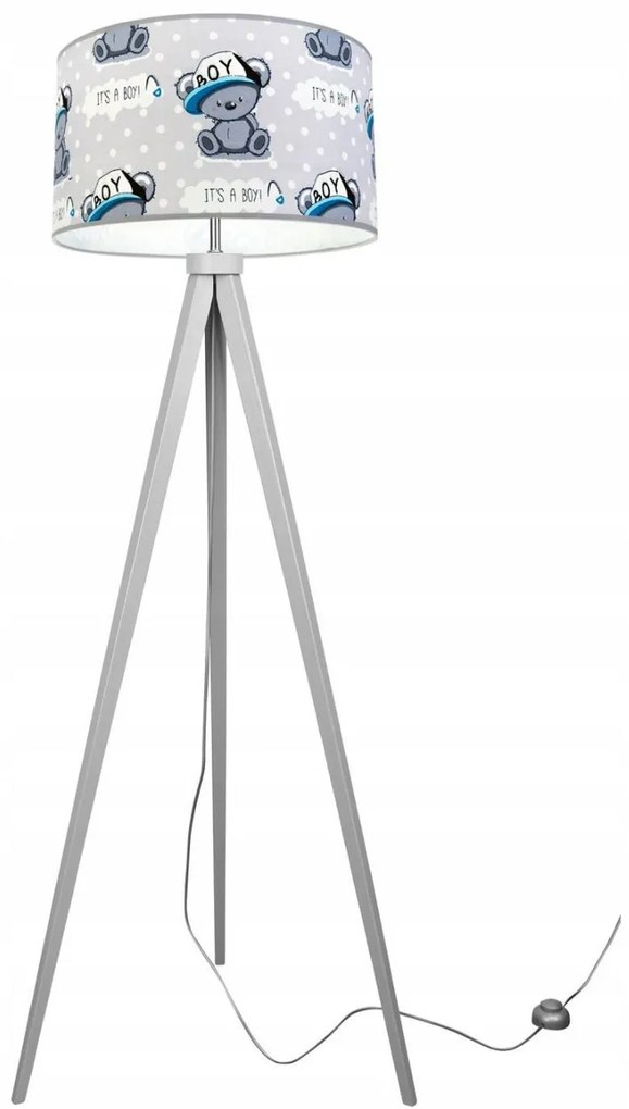 Detská stojacia lampa Cone, 1x textilné tienidlo so vzorom, (výber z 2 farieb konštrukcie)