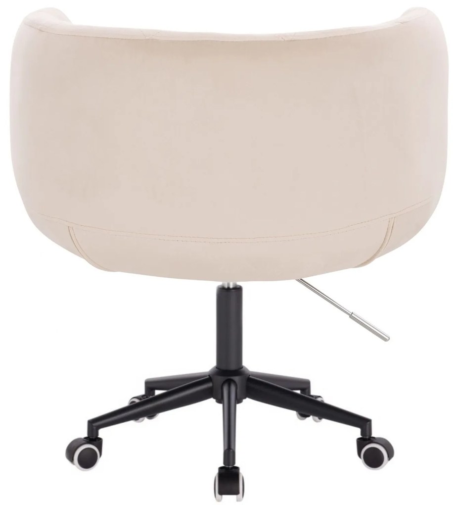 LuxuryForm DESIGN Kreslo MONTANA VELUR na čiernej podstave s kolieskami - krémové