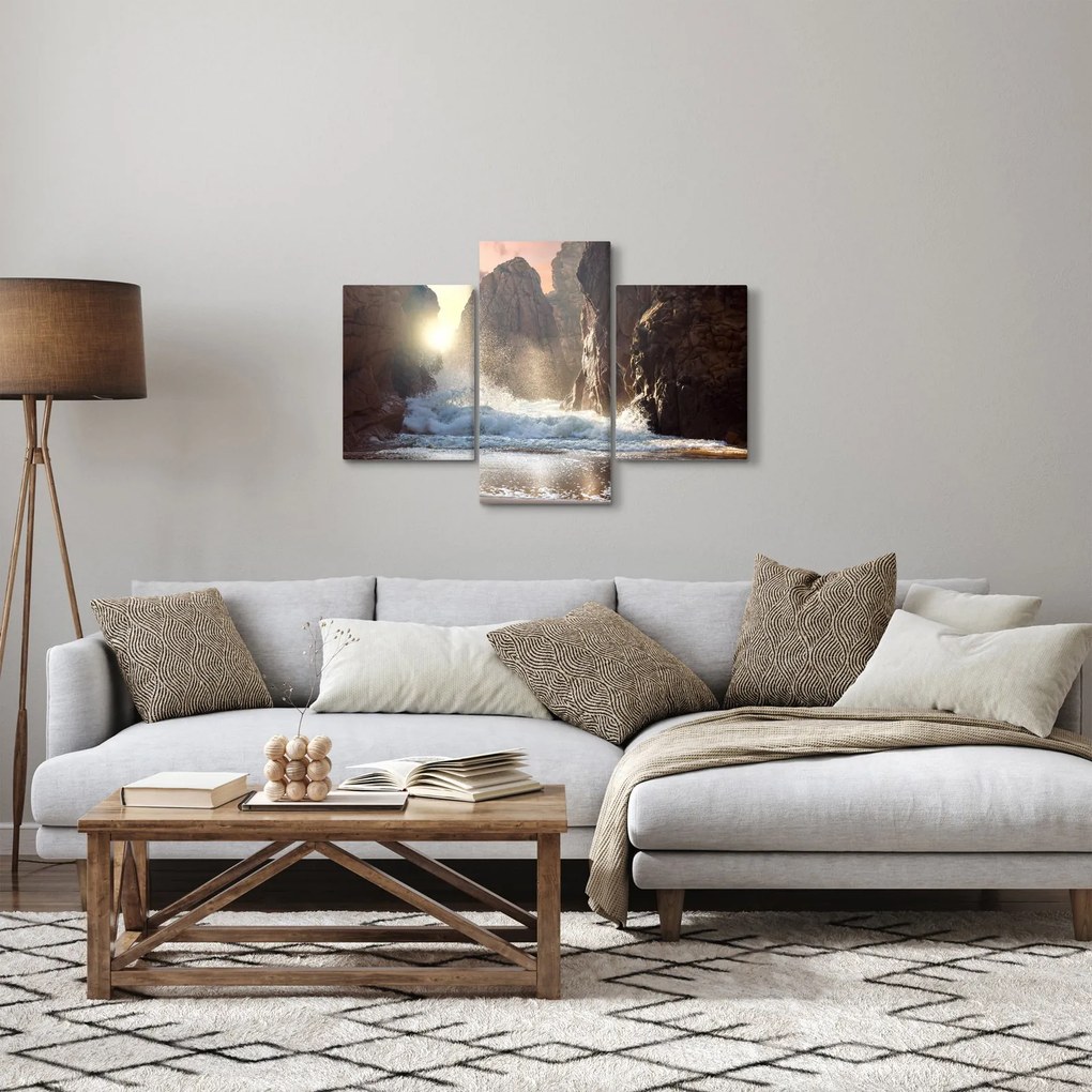 Obraz - Skaly a vlny oceánu (90x60 cm)