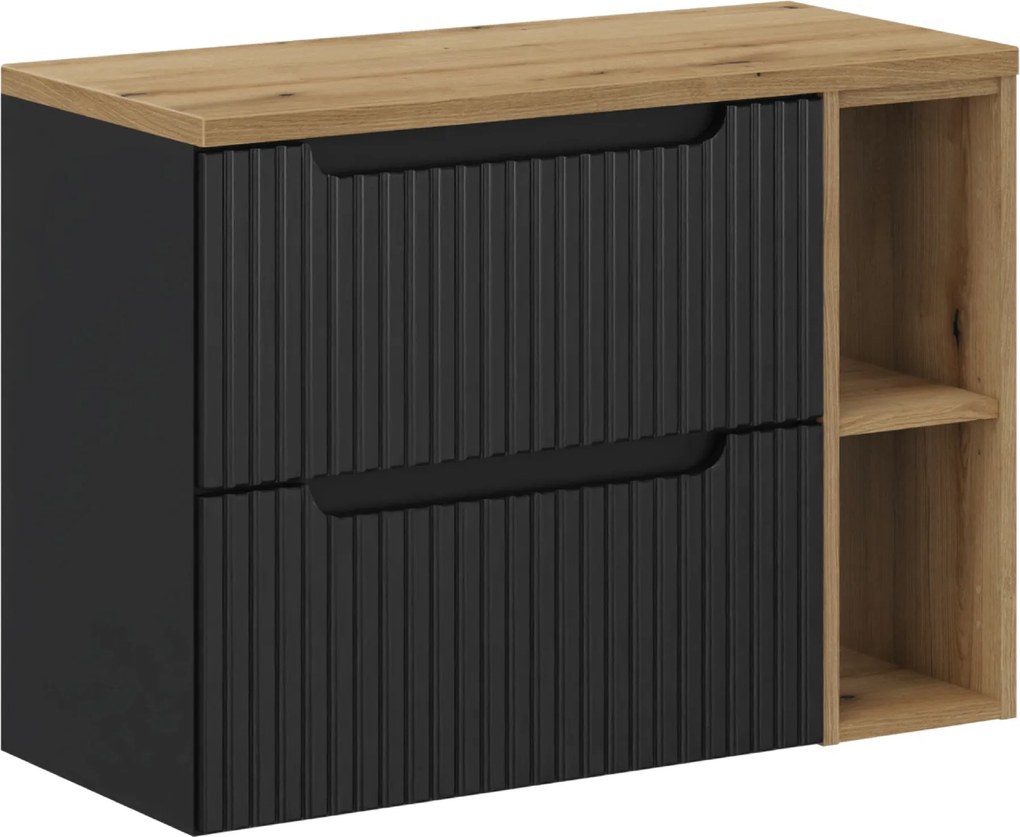 Comad Kúpeľňová skrinka pod doskové umývadlo SET-NOB B Oak 80 čierna/dub coast evoke