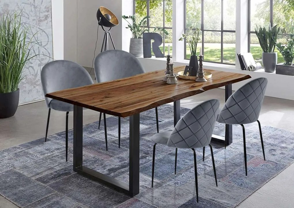 Čalúnená stolička FARGO zamat sivá