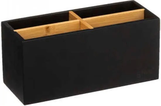 5Five® Čierny organizér, stojan so 4 priehradkami na stojace predmety, SELENA BLACK