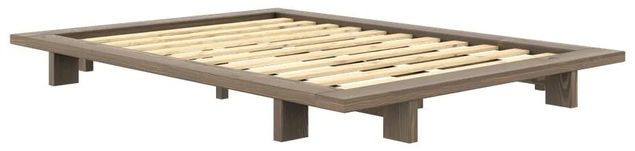 Hnedá dvojlôžková posteľ z borovicového dreva s roštom 180x200 cm Japan – Karup Design