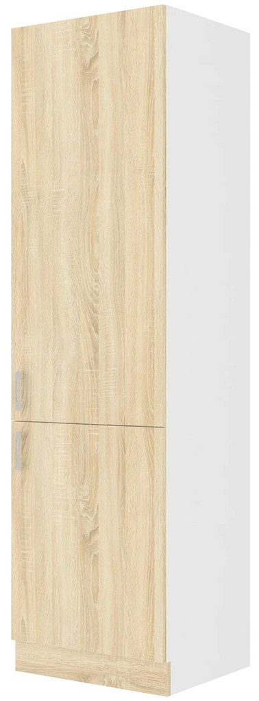 Potravinová kuchynská skriňa Sylrona 60 DK 210 2F (biela + dub sonoma). Akcia -6%. Vlastná spoľahlivá doprava až k Vám domov. 1032965