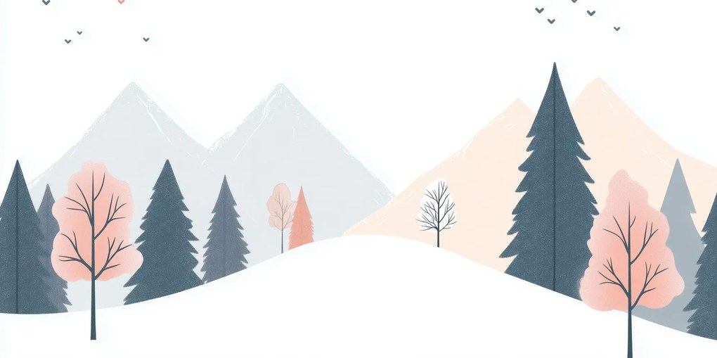 Fototapeta - Minimalistické hory (147x102 cm)