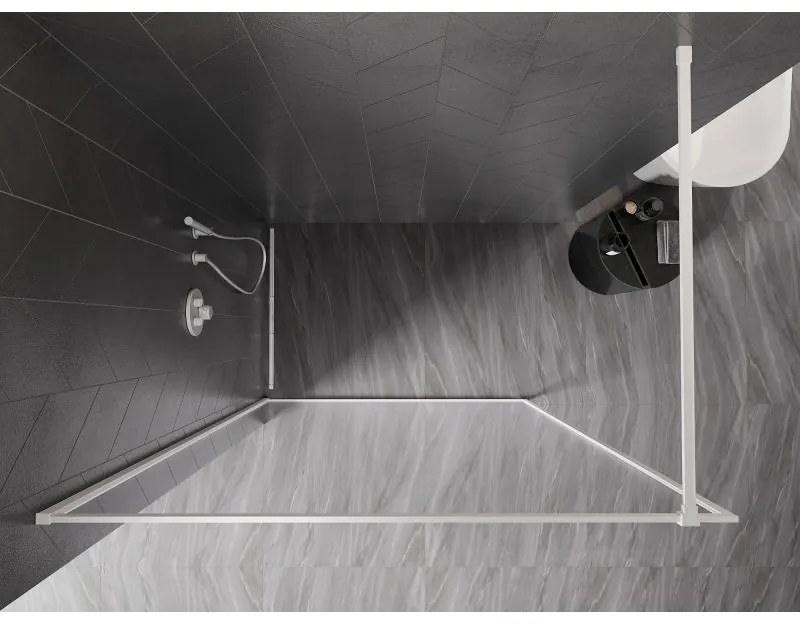 Mexen, Mexen Kioto-XF sprchová stena s rámom 90 x 202 cm, priehľadná 10 mm, biela - 800-090-104-20-00-X