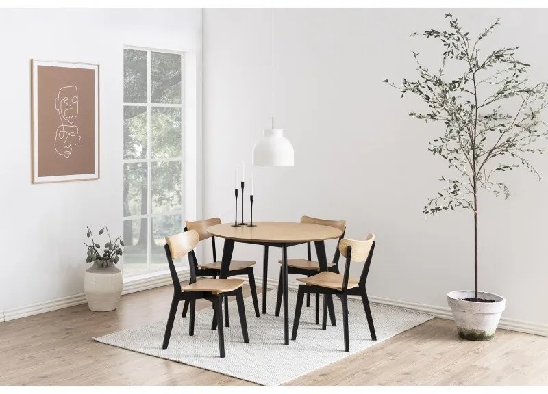 Okrúhly jedálenský stôl Roxy 105 cm dub přírodní/čierna