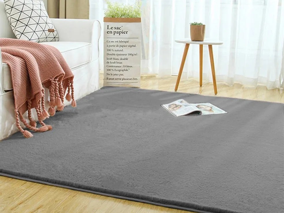 TZ Sivý obdĺžnikový koberec Rabbit Rozmer: 100x150 cm