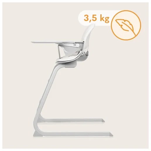 Lionelo - Detská jedálenská stolička 2v1 DALIA biela/šedá