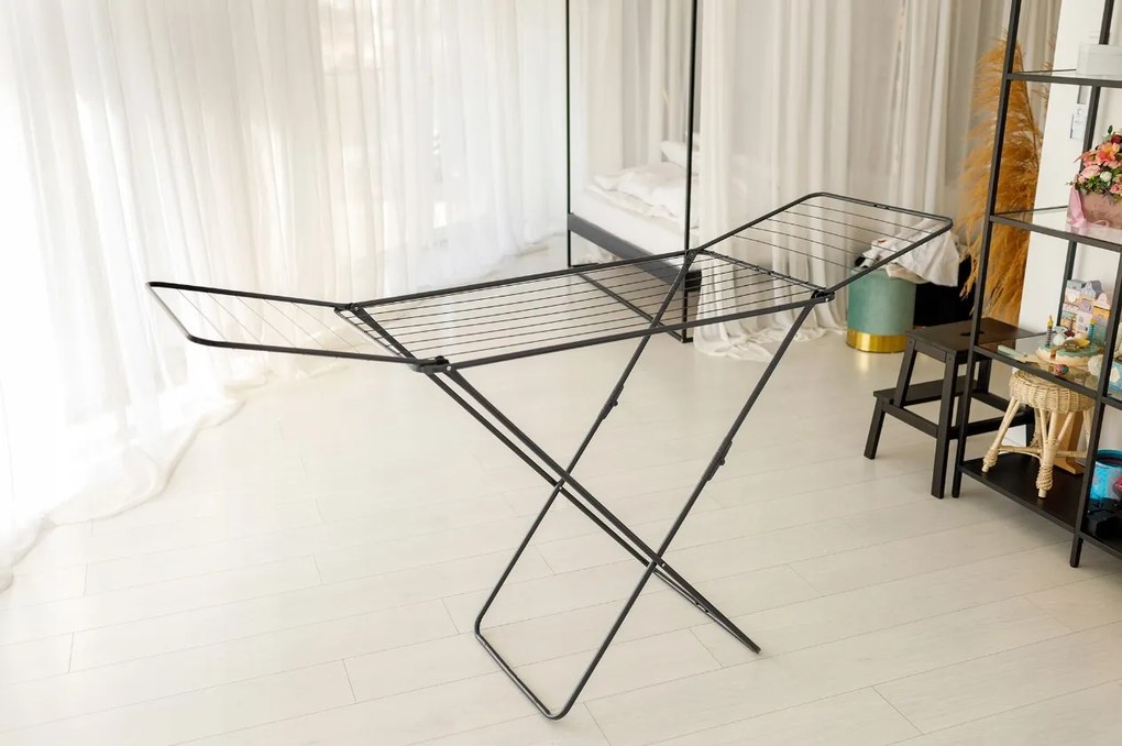 Erga Model 107 Black, sušiak na bielizeň 178,5x54x104,5 cm, čierna, ERG-SEP-10SUSLA107BLA